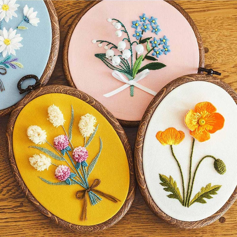 Cheloment Embroidery⨯ Stitch Frames for Display,6PC Oval Embroidery Hoops,Three Sizes of Oval Framess for Embroidery Perfect for Sewing, Home Decor and Embroidery - Image 4